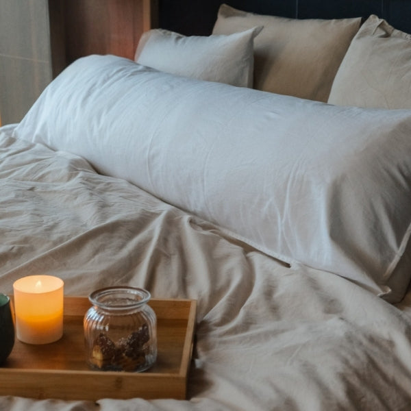 Hoes voor body pillow - Oatmilk (linnen-katoen) - Medium (155x40cm) image